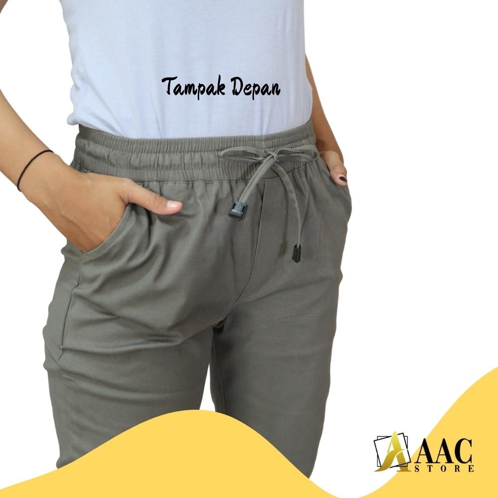 CELANA WANITA BASIC PANTS TWILL STRETCH PREMIUM