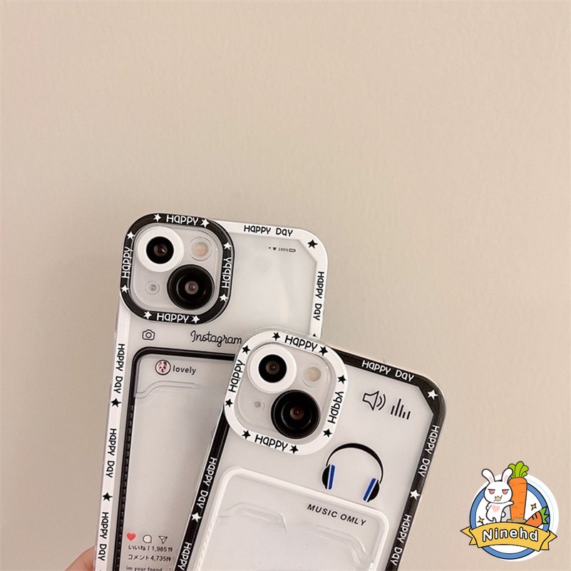 Soft Case Bahan Silikon TPU Dengan Lubang Kartu Untuk IPhone 14 13 12 11 Pro Max X Xr Xs Max 7 8 Plus SE 2020