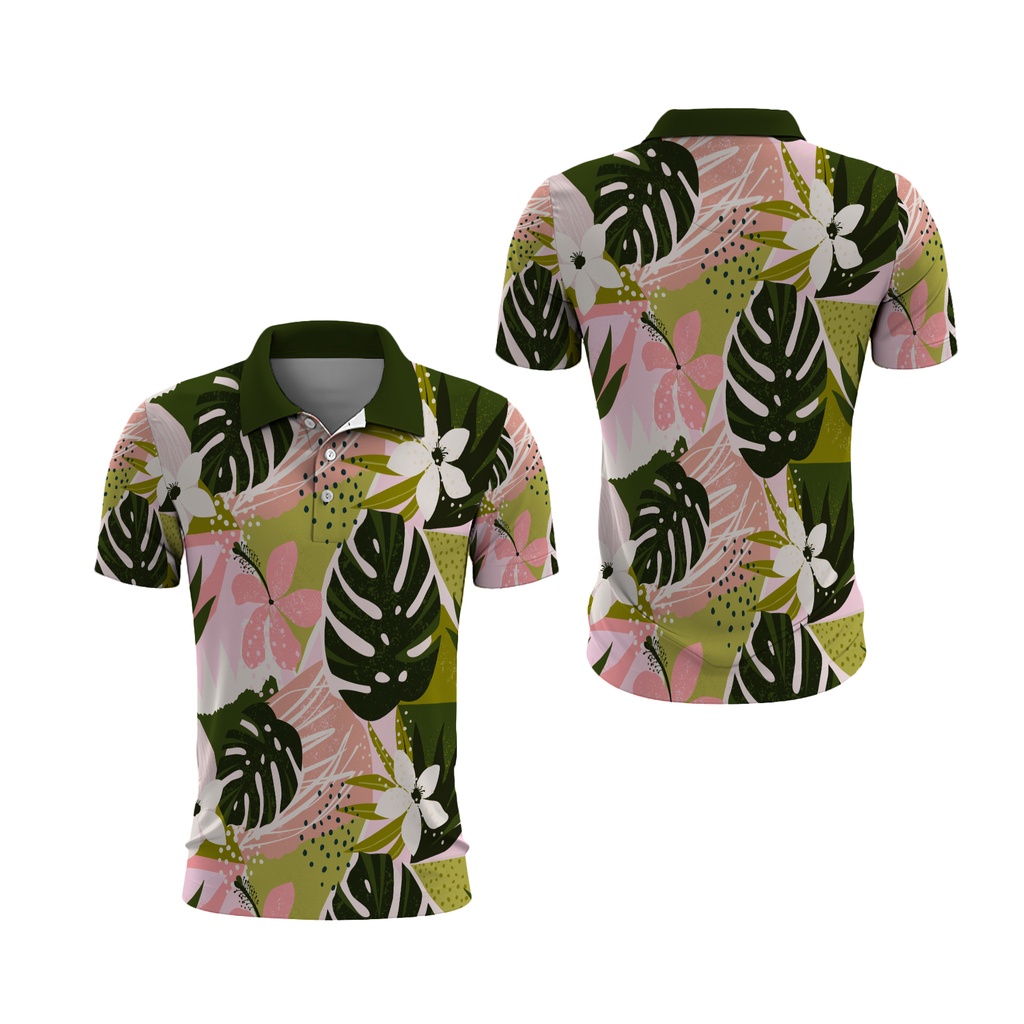 Utamamedia - Kaos Kerah Monstera | Kaos Polo Shirt Monstera | Kaos Daun Monstera