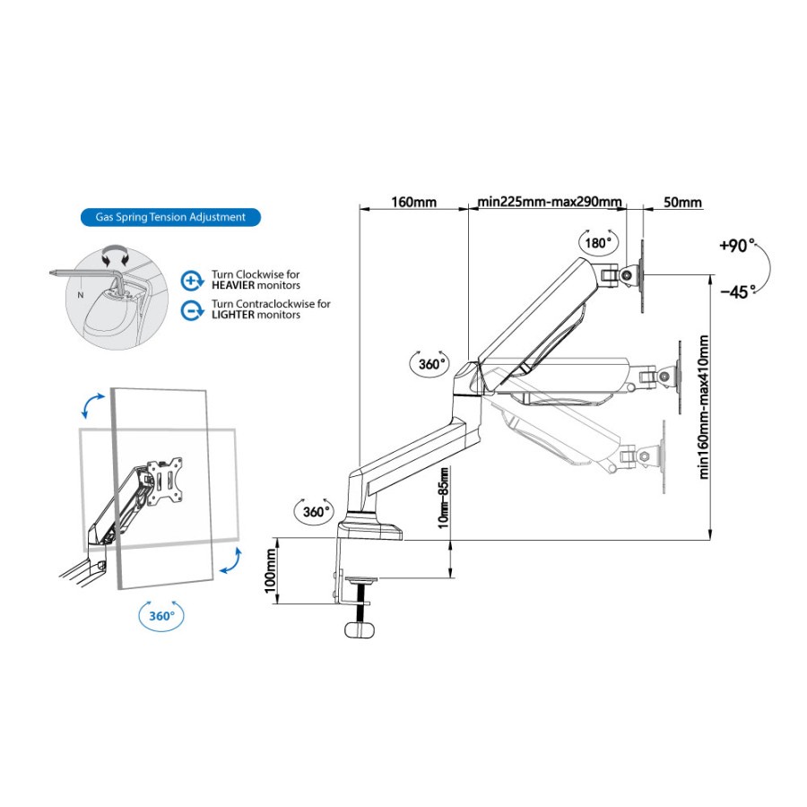 Oximus Bracket Hydra-ZDP1118 13&quot; - 27&quot; / Bracket Monitor