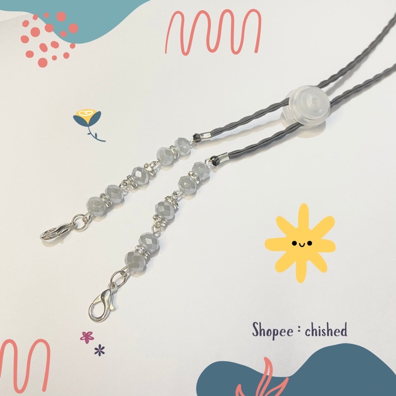 Konektor Masker Strap Mask 2in1 Mutiara Kristal-KSM 14