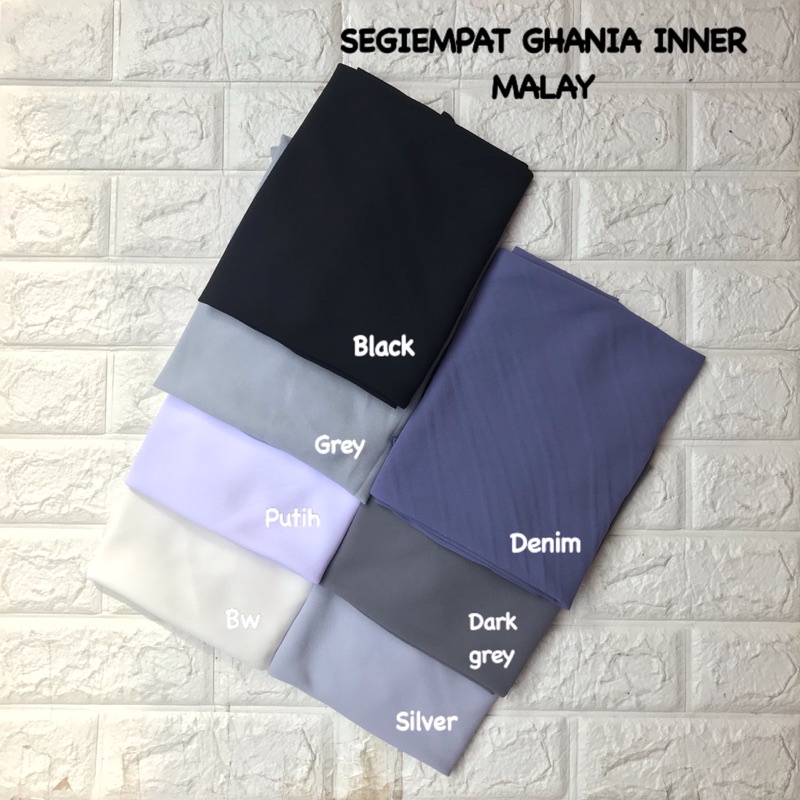 SEGIEMPAT MELAYU GHANIA PREMIUM BAHAN CERUTY BABYDOLL / JILBAB SEGI EMPAT INSTAN MURAH