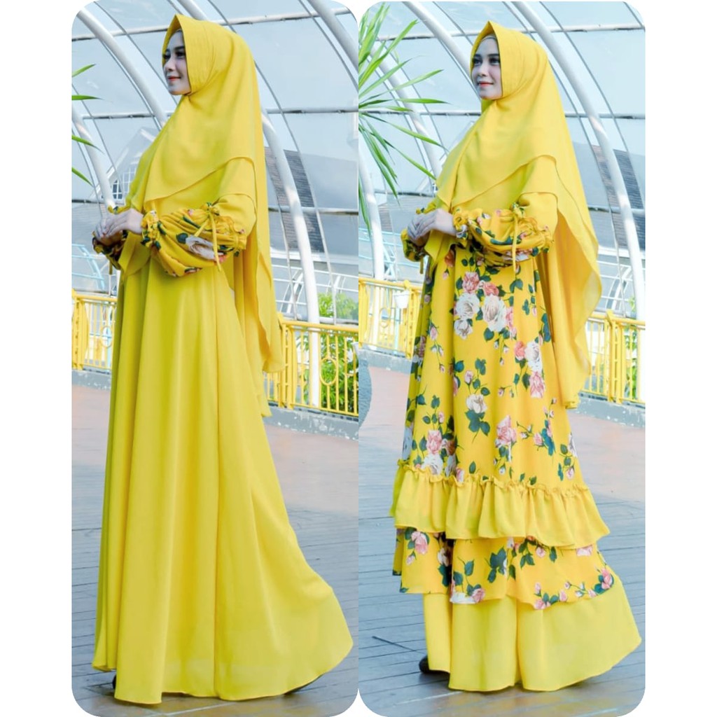 Gamis ceruty set syari 3in1 premium ceruti bukan bermerks armani