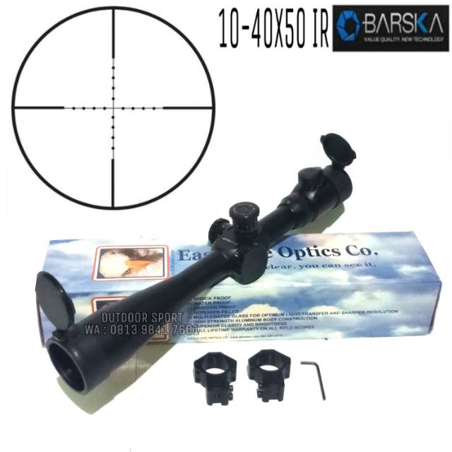 Telescope Barska 10-40X50 SFIR Tube 30 Reticle Mildot Riflescope Hunting - Teleskop Rusia