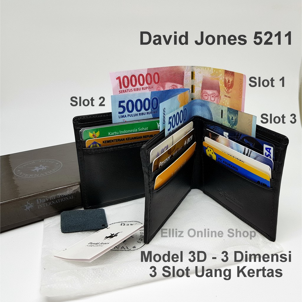 Dompet Pria David Jones 5211 - Black - Model 3D (3 Dimensi)