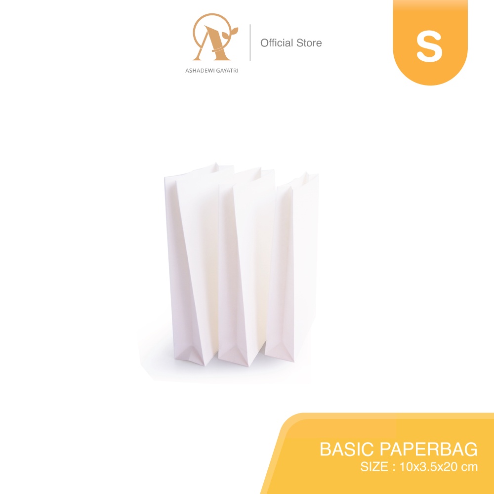 

Ashadewi Gayatri - Basic Paperbag (Small:10x3.5x20 cm) White Samson 120gsm