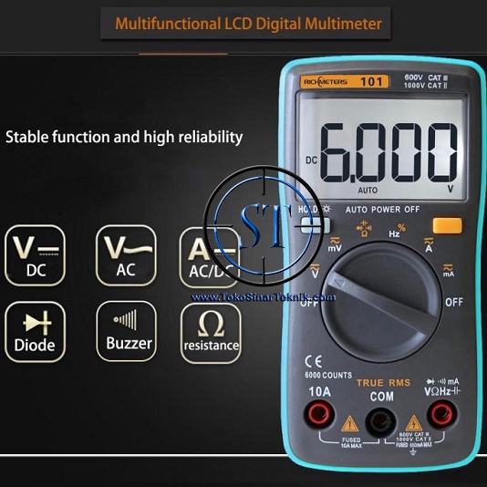 Multimeter Digital ZOTEK ZT101 Avometer Multitester AC DC Auto Range Voltage Current Ohm LED Backlight ZT-101