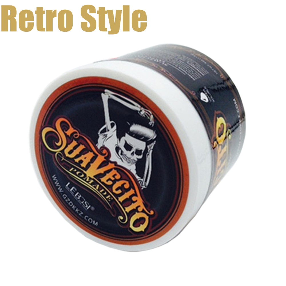 Pomade Gaya Retro 113g Rambut Pria Auto Rapih Auto Licin, Silahkan Lihat Video Demo, Barbershop Salon Minyak rambut SUAVECITO Hair Pomade Strong style restoring Pomade Hair wax skeleton cream slicked oil mud keep hair men oil original