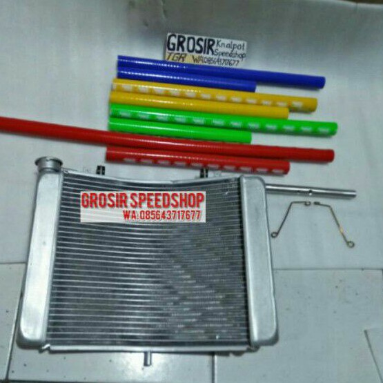 PAKET Radiator Nsr 250 MC28 Mc 28 Gambot Almunium import Plus Selang & Braket Ninja R RR SS TERMURAH
