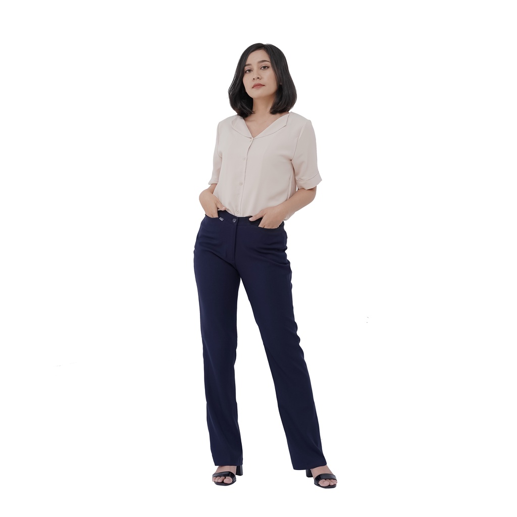 Shanon Celana Wanita Elegan Hitam Anti Kusut