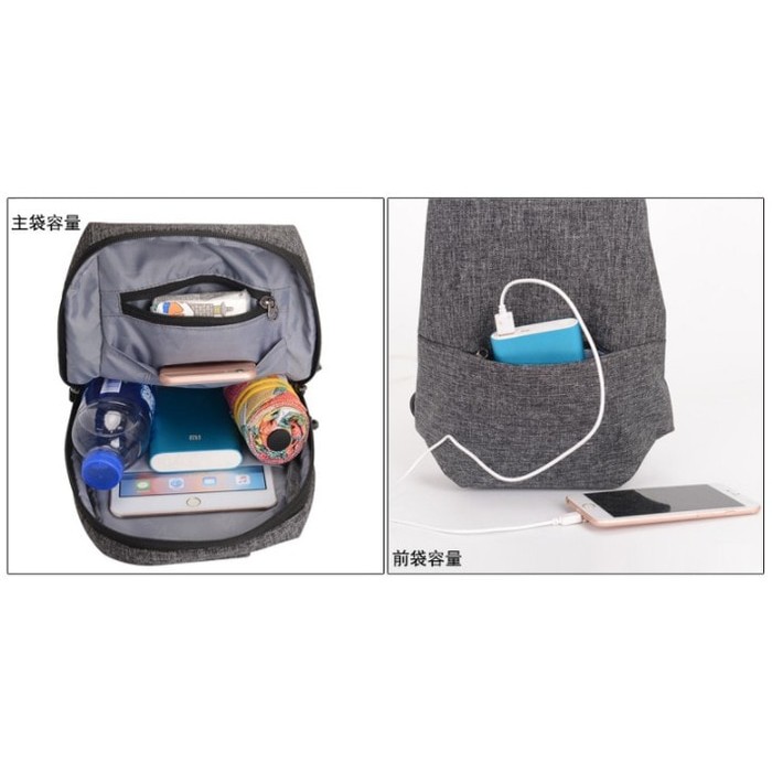 TS007 - Tas Slempang Pria Usb Hp Sling Bag Crossbody