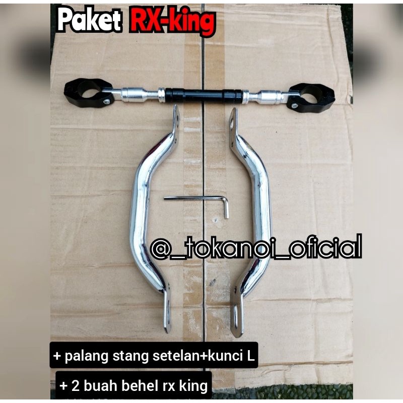 Paket behel rx king dan palang stang setel hitam rx king