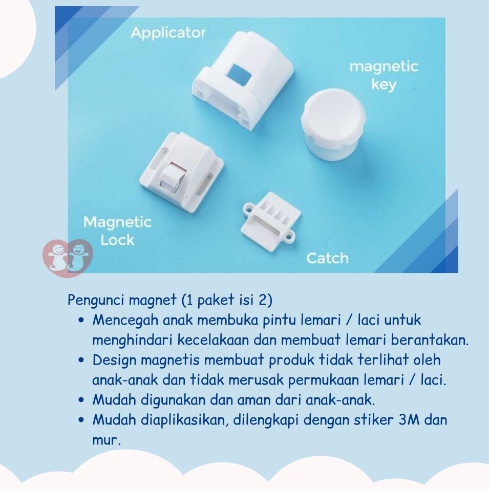 Safecubs Safety Magnetic Lock isi 2 / Pengunci magnet