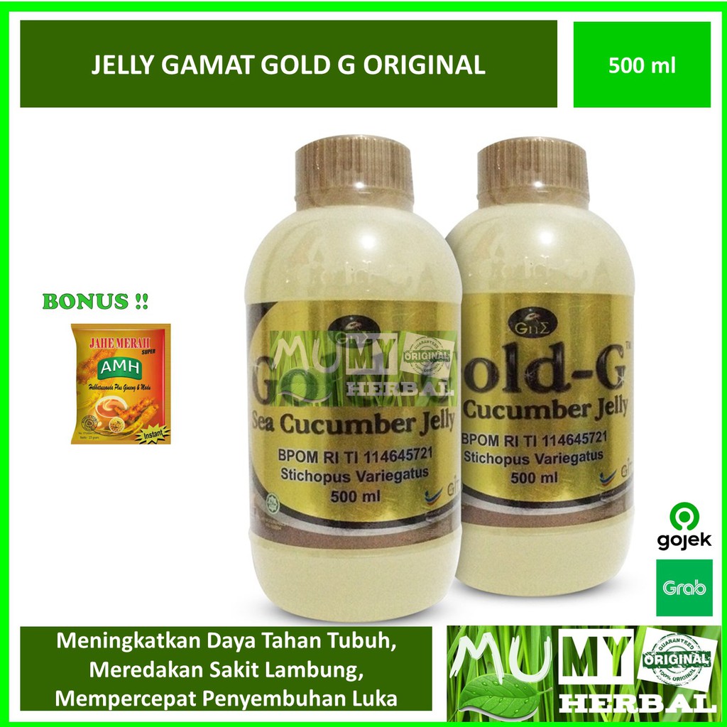 

JELLY GAMAT GOLD G 500 ml ORIGINAL BONUS JAHE MERAH