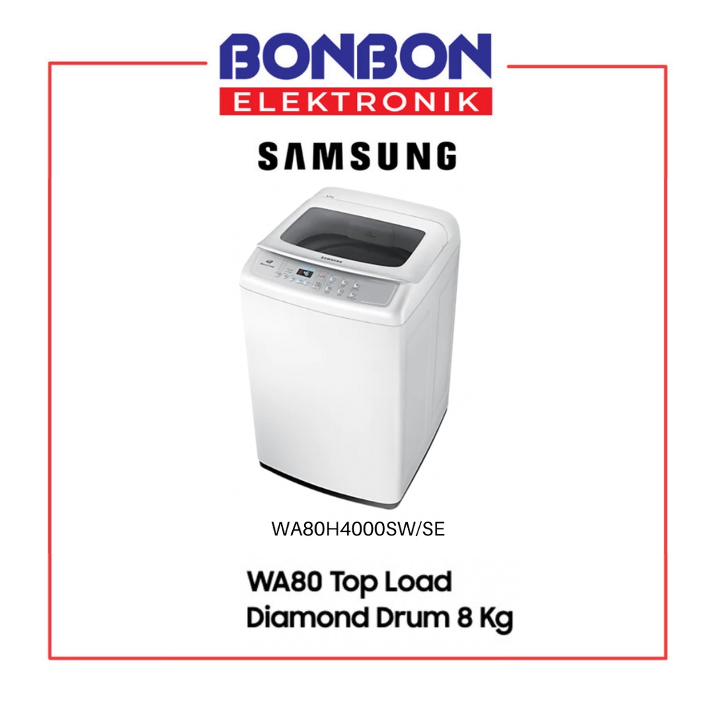 Samsung Mesin Cuci Top Loading 8KG WA-80H4000-SW / WA80H4000