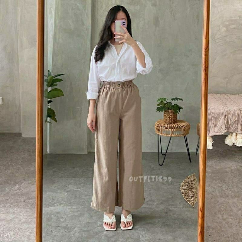 Kulot Linen Angel Premium Celana Basic Wanita 882 INDY PANTS