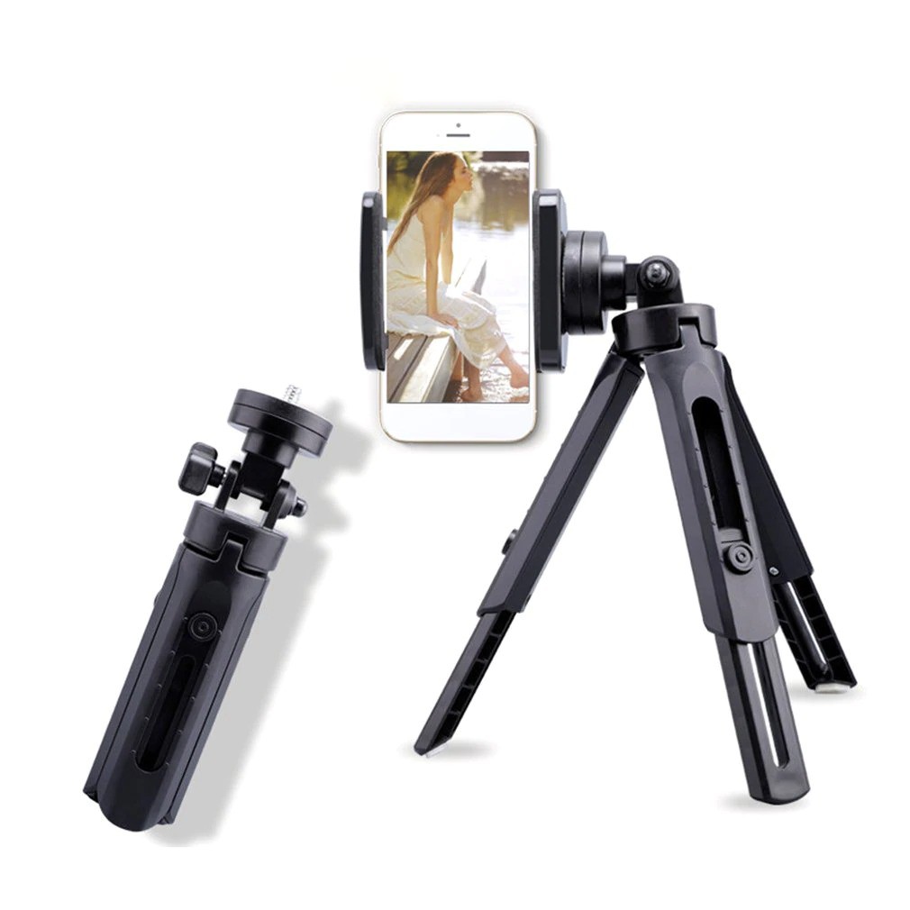 Tripod Mini Smartphone Holder Clamp Vlog Zoom Meeting - ACEHE - Black