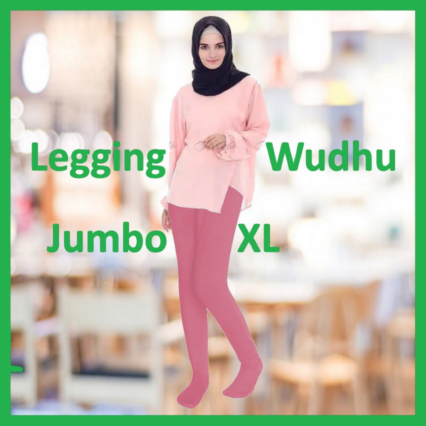 ✅ Legging Wudhu Jumbo Besar Jersey Super Leging Muslimah Ukuran XL Celana Wudu Instan Hitam Coklat