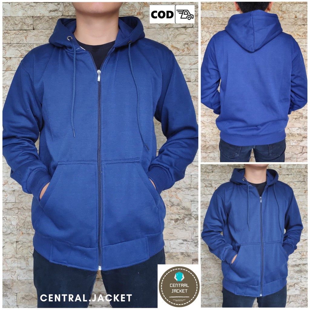 JAKET HOODIE ZIPPER POLOS - SWEATER HOODIE FLEECE TEBAL UNISEX