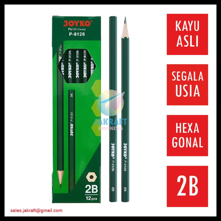 

Pensil Tulis 2B Joyko P-8126 Kayu Asli Hexagonal Murah Berkualitas Kode 1219