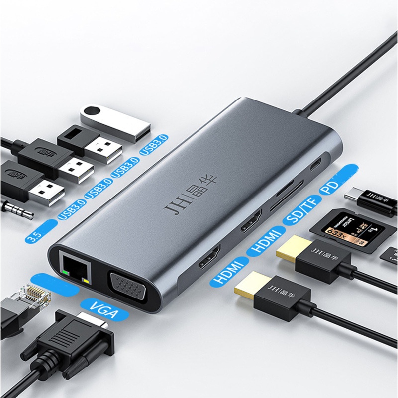 Zzz Dock Hub USB-C 3.0 + HDMI 4K Untuk Laptop