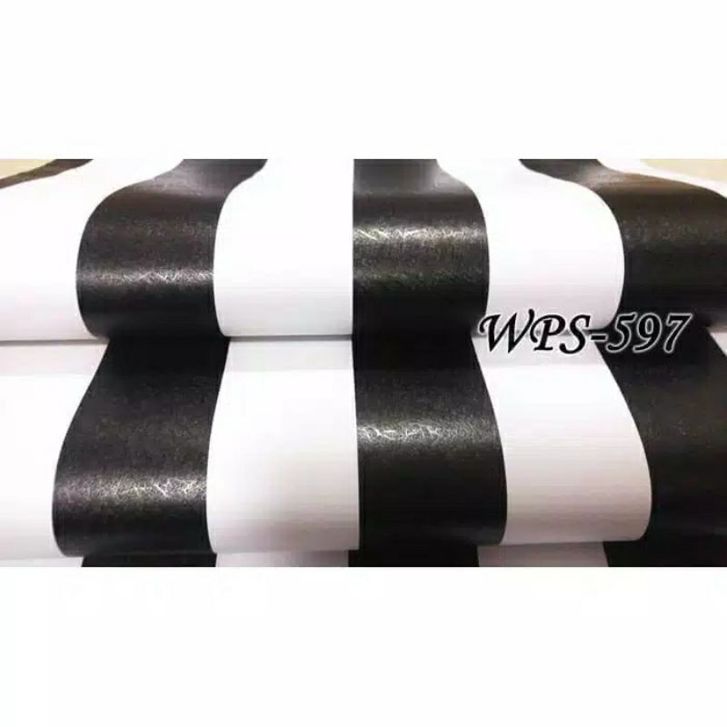 Wallpaper Sticker Dinding Motif Salur Hitam Putih Panjang 10M