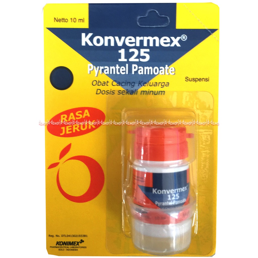 Konvermex 125 Pyrantel Pamoate Obat Cacing Anak Syrup Rasa Jeruk 10ml Kon Vermex Konfermex Pirantel Orange