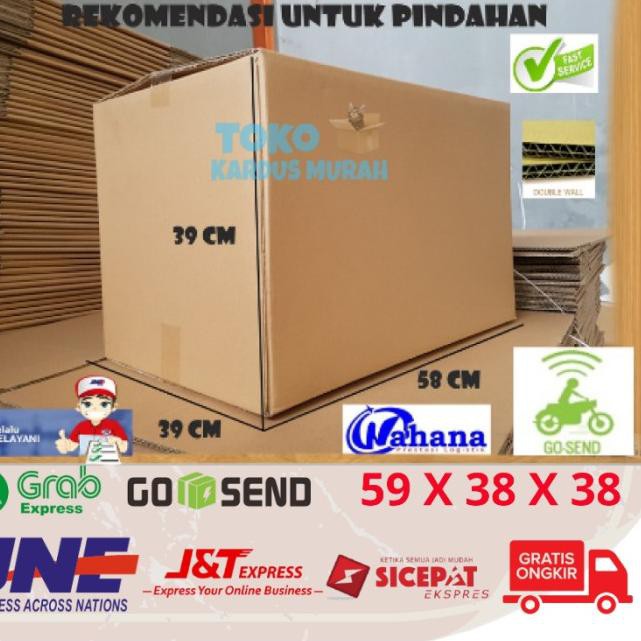 

Best Seller-345 Kardus Polos Box Besar Kotak Packing Karton Dus Bok Tebal 59 x 38 x 38