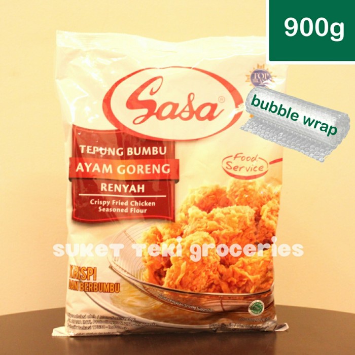 

cs01477 Tepung Bumbu Ayam Goreng Renyah Sasa 900 Gram Da01D100