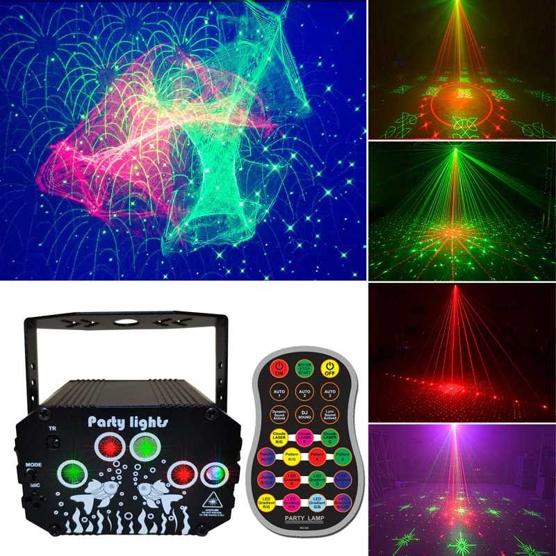 Lampu Disco Proyektor Laser LED RGB Lights 60 Pola / Pattern Tenaga USB Powerbank Stand Light JINWEIGE - 7RLLA5BK