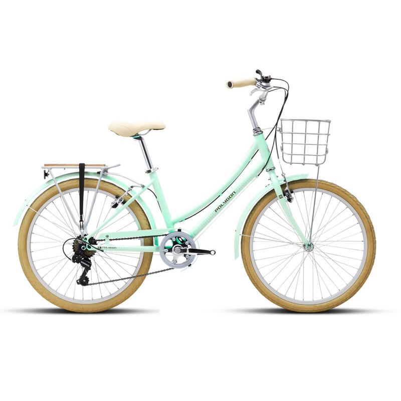 PRELOVED SEPEDA KERANJANG POLYGON CLAIRE 24 LIGHT GREEN