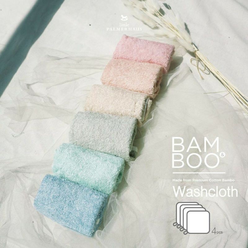 Little Palmerhaus Washcloth Bamboo (bisa satuan atau per box isi 4pcs) - Sapu Tangan Bayi