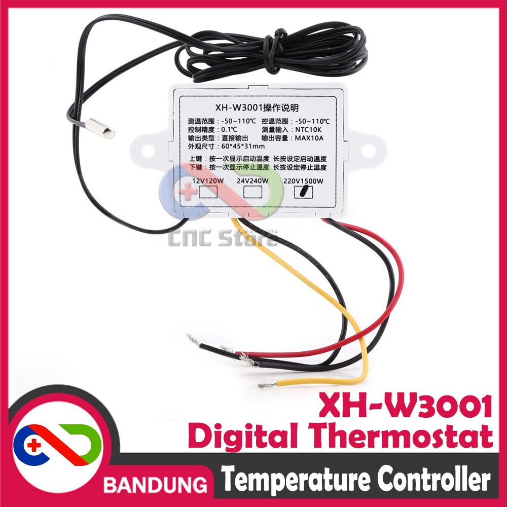 XH-W3001 DIGITAL THERMOSTAT TEMPERATURE PENGATUR SUHU OTOMATIS AC 220V