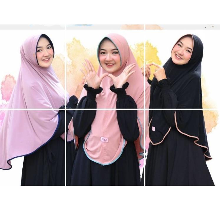[RO.15Jn22r] HIJAB INSTANT AREY SYAR'I LIST JERSEY//JILBAB JUMBO SYARI LIST BY AREY HIJAB
