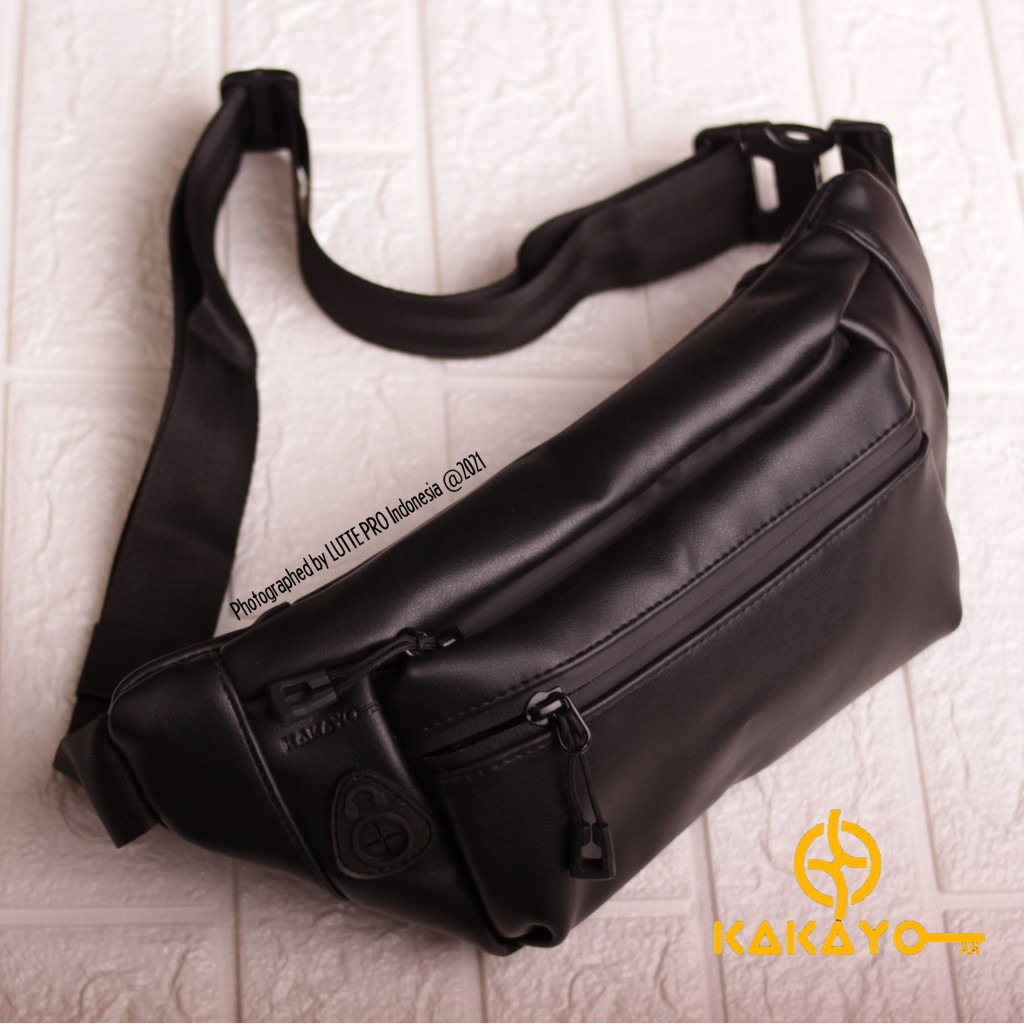 Kakayo/Tas Selempang Pria/Waist Bag Premium/Kulit Industri/Waterproof