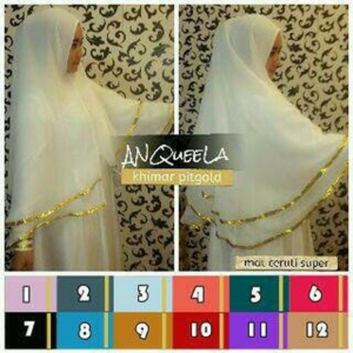 Free Ongkir Khimar Pitgold Anqueela / Khimar Anqueela Pita Gold / Khimar Pita Gold Hijab Jilbab
