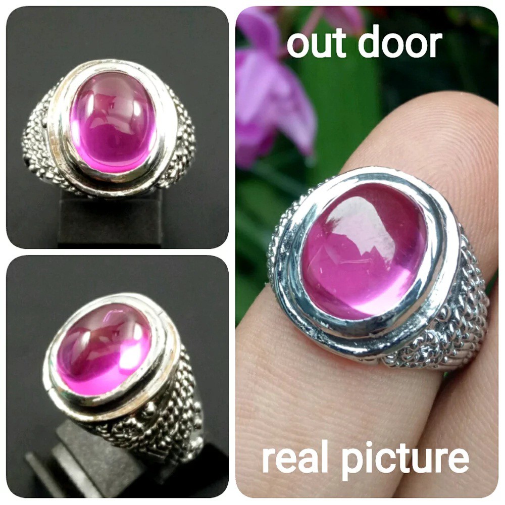 Cincin Merah Siam Rose Dim Kantoran Dengan Ring Tanam Anti Luntur Lebih Simpel