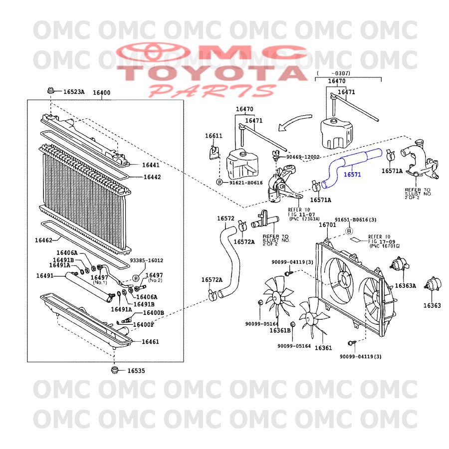 Selang Radiator Atas Camry 16571-0A050