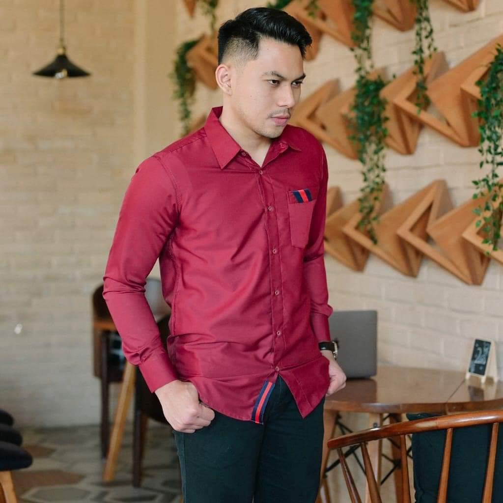 KEMEJA PRIA / KEMEJA LAKI-LAKI FORMAL LENGAN PANJANG POLOS