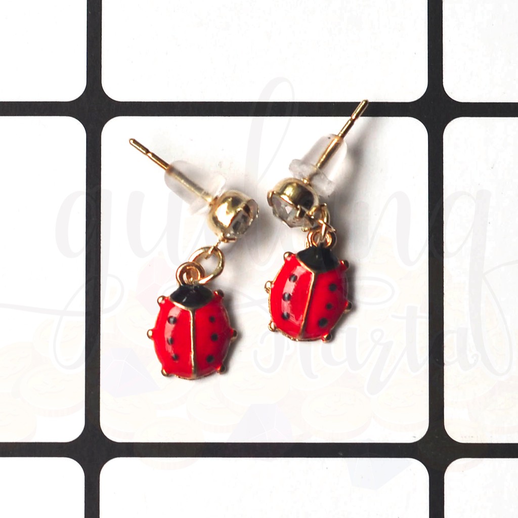 Anting Stud Korea Ladybug Kepik Merah Lucu Unik Panjang GH 203527