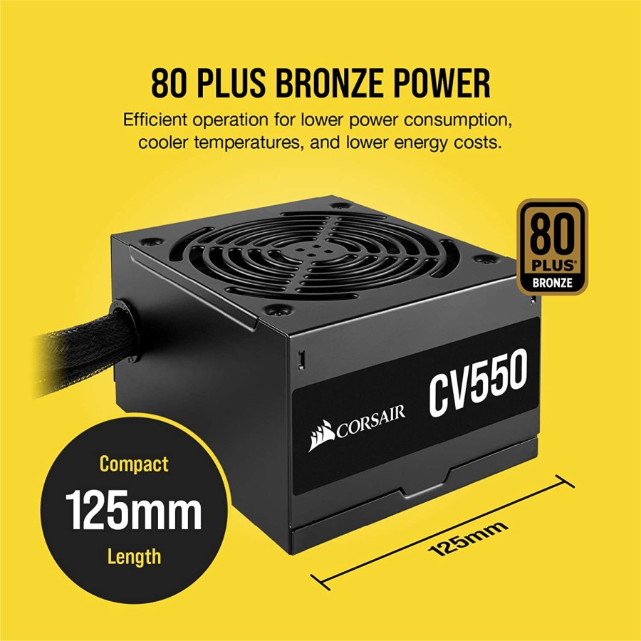 PSU Corsair CV Series CV550 550W CV 550 | 80 Plus Bronze | Flat Cables