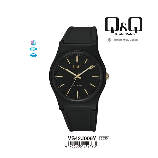 Q&Q QNQ QQ ORIGINAL ANALOG WATCH JAM TANGAN PRIA WANITA TALI KARET VS42 VS42J VS42J006Y