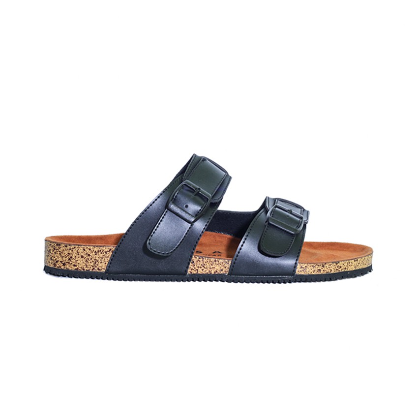 GABRIEL BLACK |FORIND x Zensa| Sendal Jepit Tali Kulit Simpel Kayu Pria/Cowok/Men - Sandal Footwear