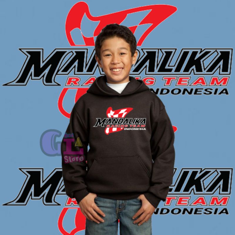 JAKET SWEATER HOODIE ANAK MANDALIKA RACING TEAM/HOODIE ANAK SIRKUIT MANDALIKA