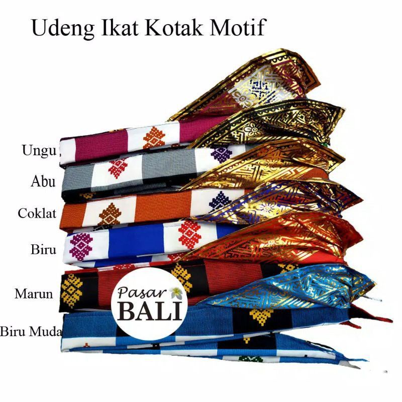 udeng bali ikat kepala khas bali motif kotak kotak