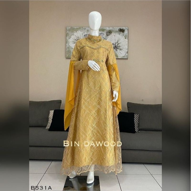 Gamis bridal kombinasi/gaun pesta muslim/dress lamaran
