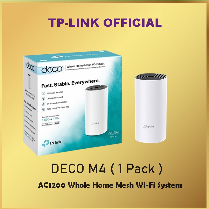 TP-LINK DECO M4 AC1200 Tplink Whole Home Mesh Wi-Fi System (1 PACK)