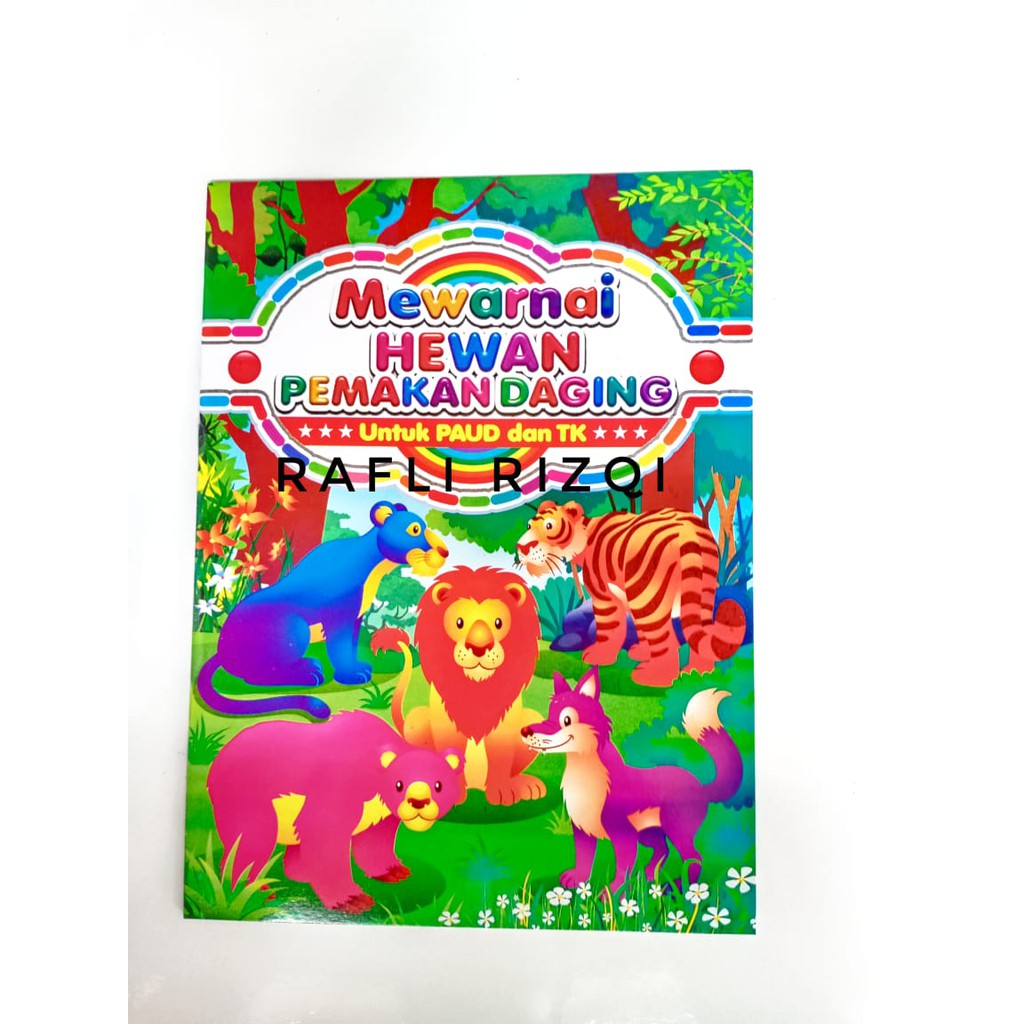 Buku Mewarnai Anak/Buku Mewarnai Hewan Pemakan Daging Paud Dan TK