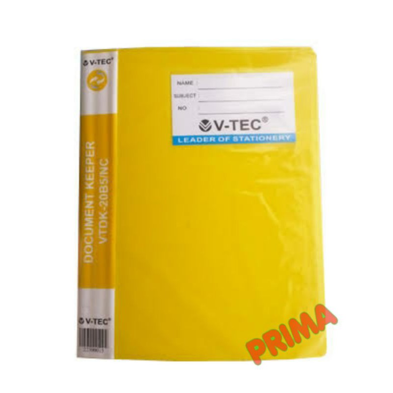 DISPLAY BOOK / DOCUMENT KEEPER / CLEAR HOLDER B5 V-TEC ISI 20 LEMBAR