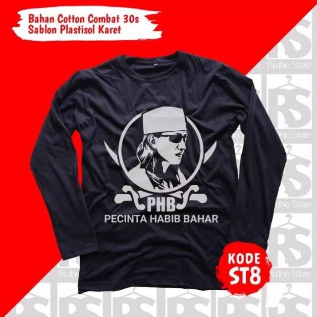 KAOS LENGAN PANJANG SANTRI PECINTA HABIB BAHAR KODE ST8 SIMPLE